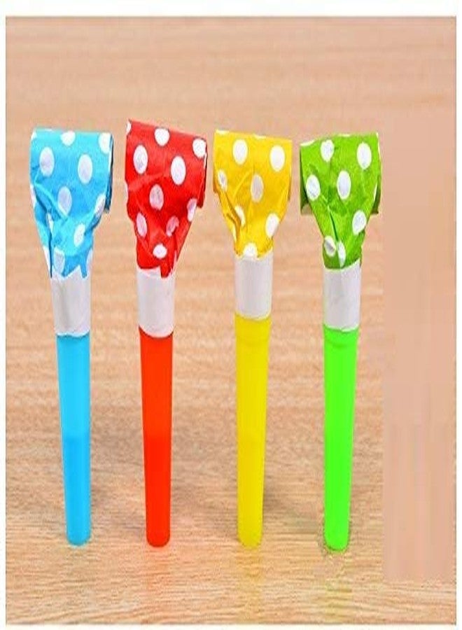 PartyToko Polka Dot Party Blowouts Whistles Party Noise Makers Multi Colour (10 pcs-1 Pack) - Image 3